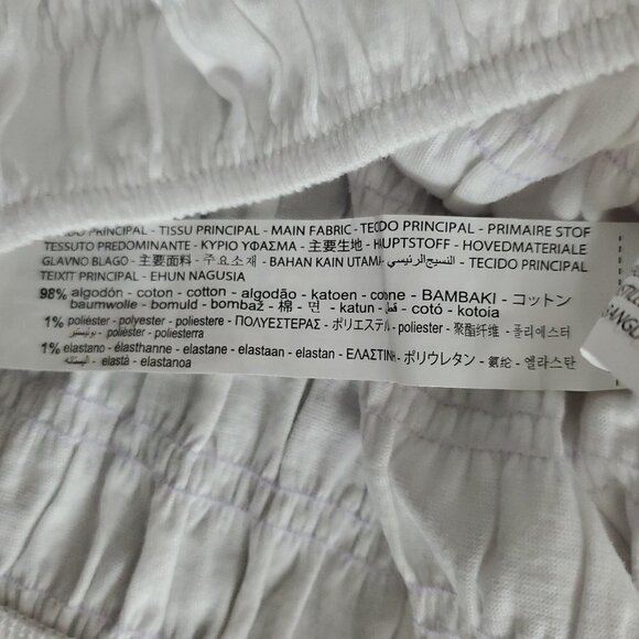 🏆027 Zara Ruffled Smocked White Crop Tank Top - Picture 5 of 6